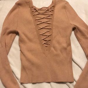 FOREVER 21 CROSS FRONT SWEATER